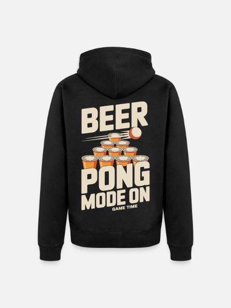 Beer Pong Mode On Shirt - Unisex Premium Bio Zip Hoodie - Schwarz
