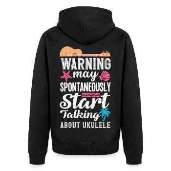 Facilement distrait par le ukulélé Hawaii Musiker - Veste à capuche bio Premium Unisexe - noir - Dos - Nico (187cm)