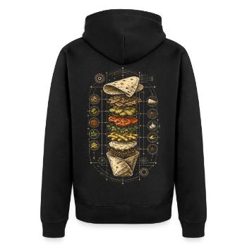 Lebanon Lebanese Shawarma Blueprint - Unisex Premium Organic Zip Hoodie - black - Back - Nico (187cm)