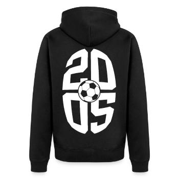 21 YEARS BORN 2005 FOOTBALL 21ST BIRTHDAY - Unisex Premium Organic Zip Hoodie - black - Back - Nico (187cm)