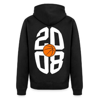 BASKETBALL VINTAGE 2008 18E ANNIVERSAIRE - Veste à capuche bio Premium Unisexe - noir - Dos - Nico (187cm)