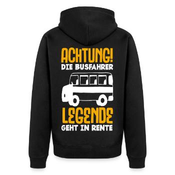 Busfahrer Legende Geht In Rente - Unisex Premium Bio Zip Hoodie - Schwarz - Hinten - Nico (187cm)