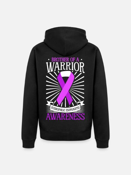 Bruder eines Kämpfers - EOE Awareness - Unisex Premium Bio Zip Hoodie - Schwarz