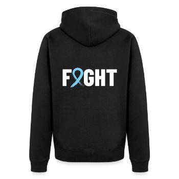 Fight Cancer Cancer Beaten Cancer Survivor Chemoth - Unisex Premium Bio Zip Hoodie - Schwarz - Hinten - Nico (187cm)