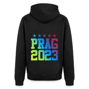 Prague 2023 - Veste à capuche bio Premium Unisexe - noir - Dos - Nico (187cm)