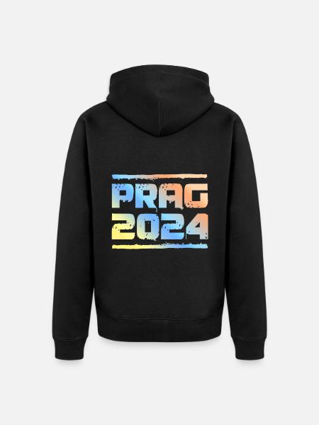 Prag 2024 Bunt - Unisex Premium Bio Zip Hoodie - Schwarz