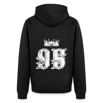 95 Couronne numérique - Veste à capuche bio Premium Unisexe - noir - Dos - Nico (187cm)