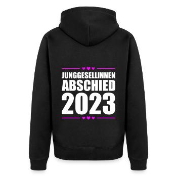 Jga 2023 Junggesellinnenabschied - Unisex Premium Bio Zip Hoodie - Schwarz - Hinten - Nico (187cm)