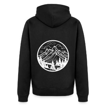 Mountains Landscape Symbol - Unisex Premium Organic Zip Hoodie - black - Back - Nico (187cm)