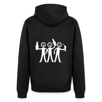 Party Team Bier Junggesellenabschied - Unisex Premium Bio Zip Hoodie - Schwarz - Hinten - Nico (187cm)