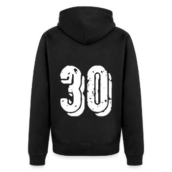 Maillot à 30 chiffres - Veste à capuche bio Premium Unisexe - noir - Dos - Nico (187cm)