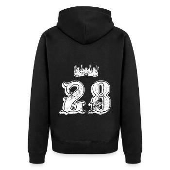 28 Couronne numérique - Veste à capuche bio Premium Unisexe - noir - Dos - Nico (187cm)