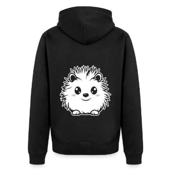 Igel Tier Baby - Unisex Premium Bio Zip Hoodie - Schwarz - Hinten - Nico (187cm)