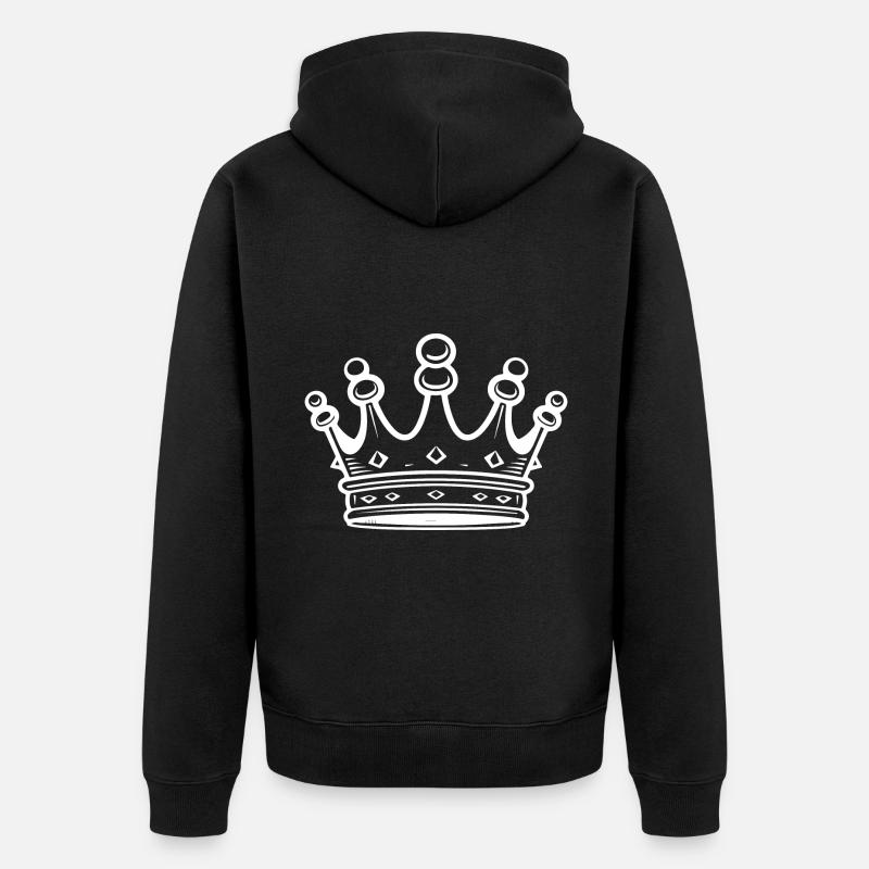 Silhouette de symbole de couronne - Veste à capuche bio Premium Unisexe - noir