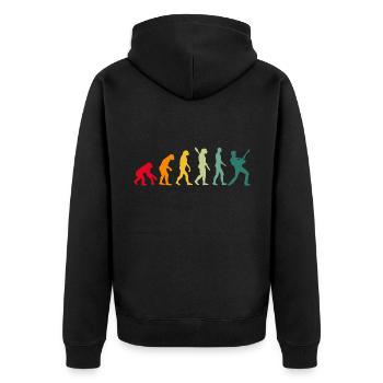 Guitar Graphic Guitar Player Rock Band Member Musi - Unisex Premium Bio Zip Hoodie - Schwarz - Hinten - Nico (187cm)