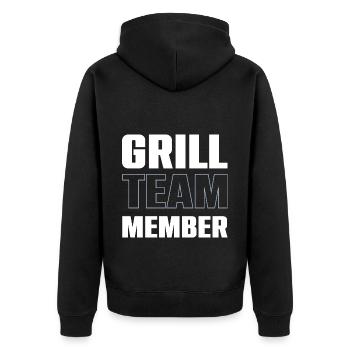 Grill Team - Unisex Premium Bio Zip Hoodie - Schwarz - Hinten - Nico (187cm)