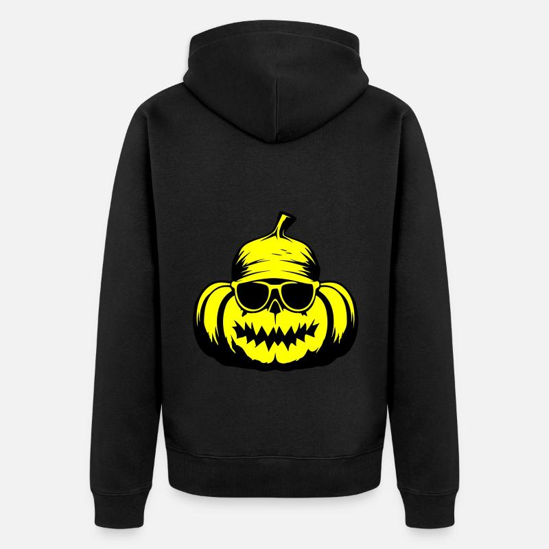 Citrouille drôle Halloween Cool - Veste à capuche bio Premium Unisexe - noir