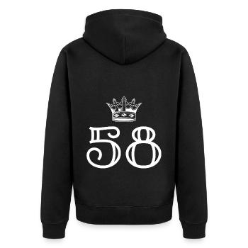 58 Couronne numérique - Veste à capuche bio Premium Unisexe - noir - Dos - Nico (187cm)