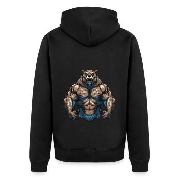 Ours Grizzly Beast Musculation Muscles - Veste à capuche bio Premium Unisexe - noir - Dos - Nico (187cm)