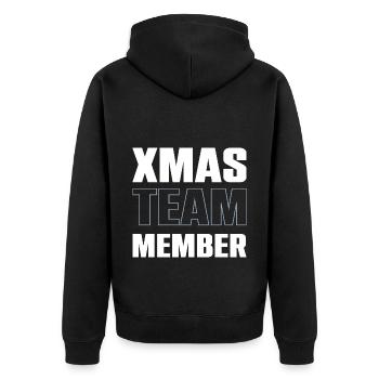 Xmas Team - Unisex Premium Bio Zip Hoodie - Schwarz - Hinten - Nico (187cm)