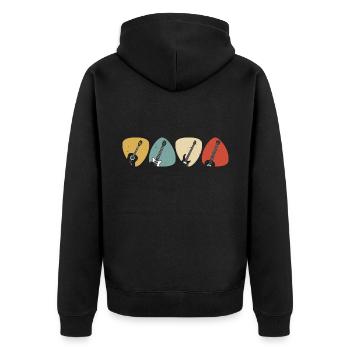 Guitar Graphic Guitar Player Rock Band Member Musi - Unisex Premium Bio Zip Hoodie - Schwarz - Hinten - Nico (187cm)