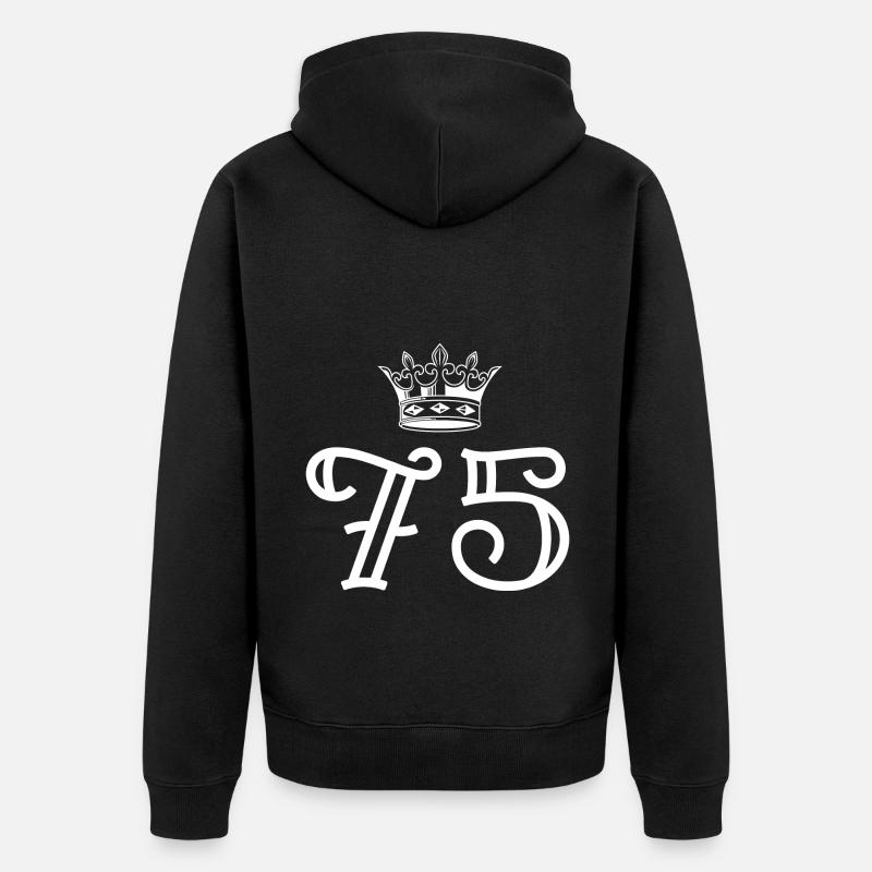 75 Couronne numérique - Veste à capuche bio Premium Unisexe - noir