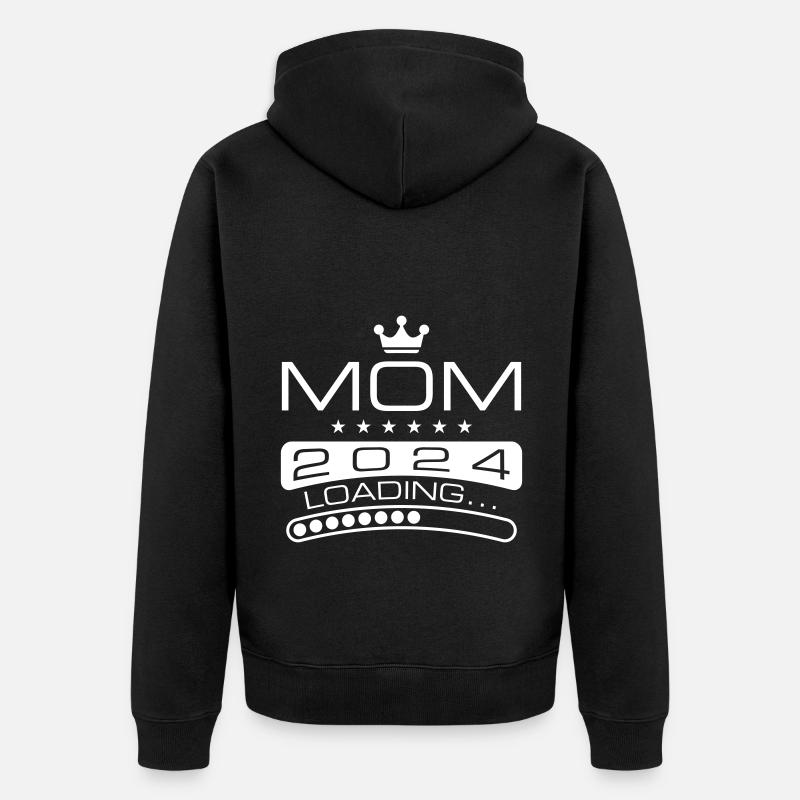Mama 2024 Loading Mom - Unisex Premium Bio Zip Hoodie - Schwarz