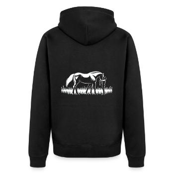 Connected Souls - A Horse and its Rider - Unisex Premium Organic Zip Hoodie - black - Back - Nico (187cm)