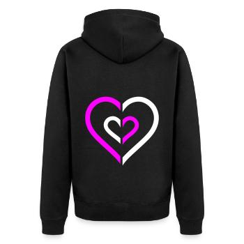 Symbole du cœur Amour - Veste à capuche bio Premium Unisexe - noir - Dos - Nico (187cm)