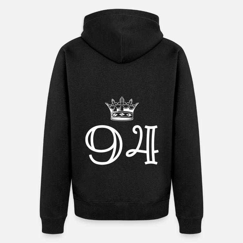 94 Couronne numérique - Veste à capuche bio Premium Unisexe - noir