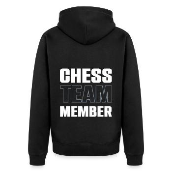 Chess Team - Unisex Premium Organic Zip Hoodie - black - Back - Nico (187cm)