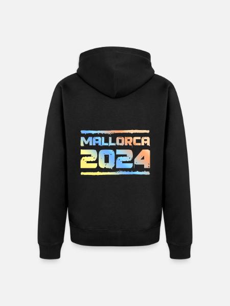 Mallorca 2024 Bunt - Unisex Premium Bio Zip Hoodie - Schwarz