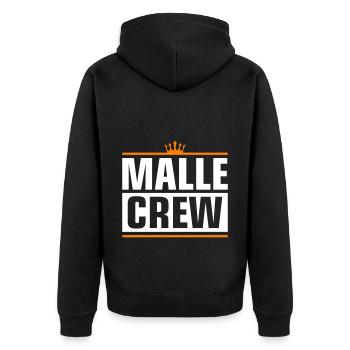 Malle Crew - Unisex Premium Organic Zip Hoodie - black - Back - Nico (187cm)
