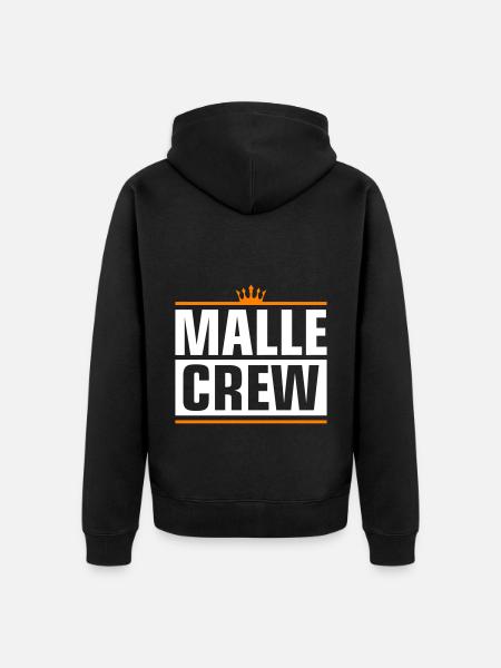 Malle Crew - Unisex Premium Bio Zip Hoodie - Schwarz