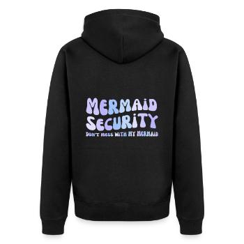 Mermaid Security ne plaisante pas avec ma sirène - Veste à capuche bio Premium Unisexe - noir - Dos - Nico (187cm)