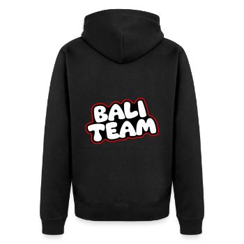 L’équipe de Bali - Veste à capuche bio Premium Unisexe - noir - Dos - Nico (187cm)