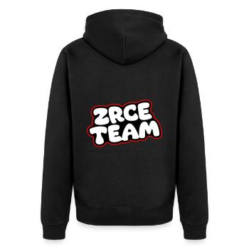 Zrce Team - Unisex Premium Organic Zip Hoodie - black - Back - Nico (187cm)