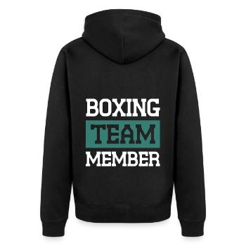 Équipe de boxe - Veste à capuche bio Premium Unisexe - noir - Dos - Nico (187cm)