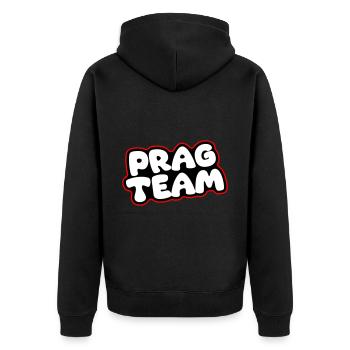 Prag Team - Unisex Premium Bio Zip Hoodie - Schwarz - Hinten - Nico (187cm)