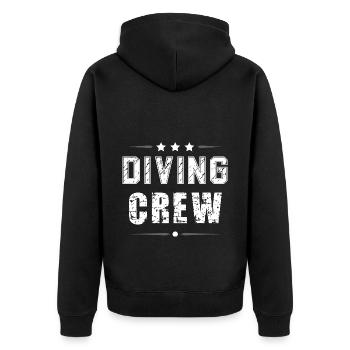 Diving Crew - Unisex Premium Organic Zip Hoodie - black - Back - Nico (187cm)