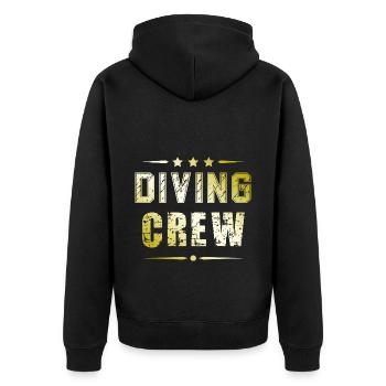 Diving Crew - Unisex Premium Organic Zip Hoodie - black - Back - Nico (187cm)
