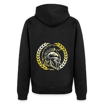 Casque Spartan Warrior Gold Gladiator Gym - Veste à capuche bio Premium Unisexe - noir - Dos - Nico (187cm)