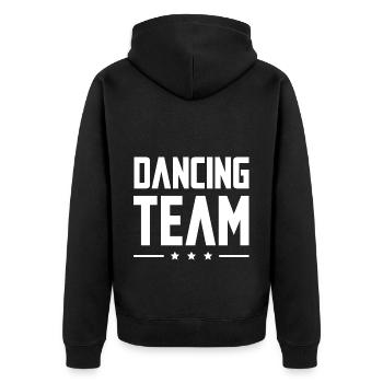 Dancing Team - Unisex Premium Bio Zip Hoodie - Schwarz - Hinten - Nico (187cm)