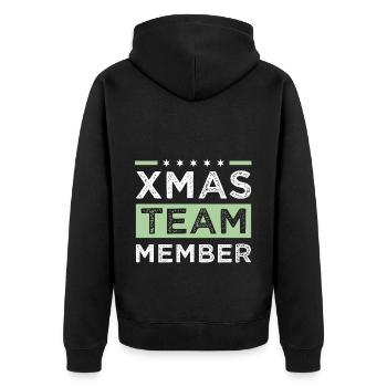 Xmas Team - Unisex Premium Bio Zip Hoodie - Schwarz - Hinten - Nico (187cm)
