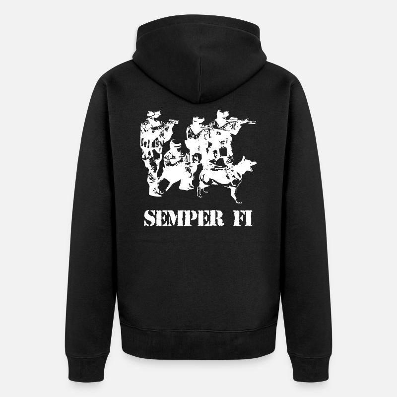Semper Fi - Unisex Premium Bio Zip Hoodie - Schwarz