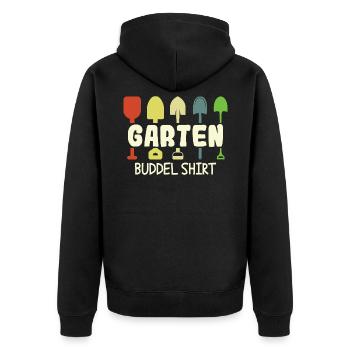 Garten Buddel Shirt Gärtner Gärtnerin Hobbygärtner - Unisex Premium Bio Zip Hoodie - Schwarz - Hinten - Nico (187cm)