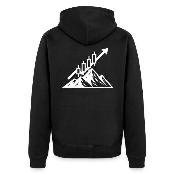 L’ASCENSION D’UN TRADER – PAS DE CHANCE, JUSTE DE L’HABILETÉ - Veste à capuche bio Premium Unisexe - noir - Dos - Nico (187cm)