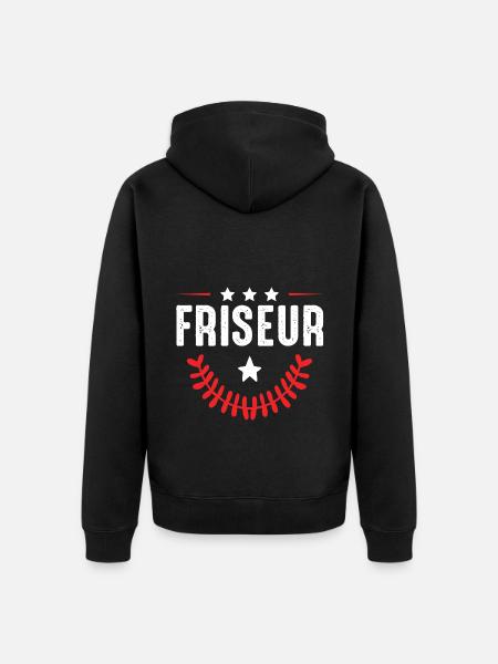 Friseur Beruf - Unisex Premium Bio Zip Hoodie - Schwarz