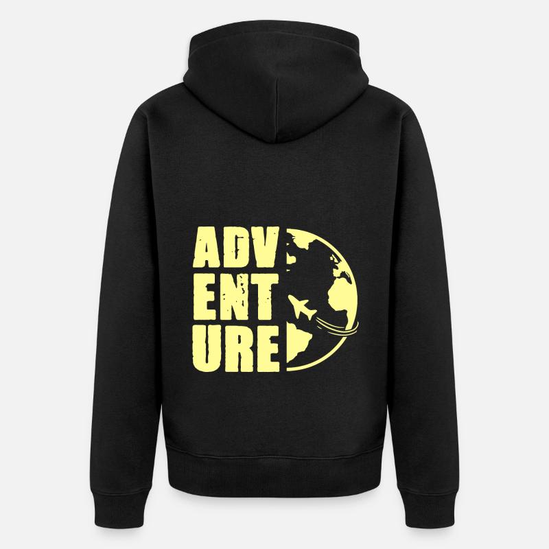 voyage d’aventure - Veste à capuche bio Premium Unisexe - noir