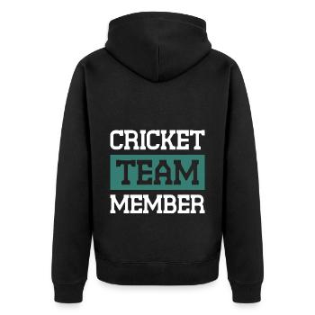 Équipe de cricket - Veste à capuche bio Premium Unisexe - noir - Dos - Nico (187cm)